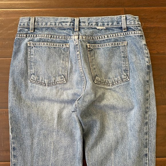 VTG Y2K Marc Jacobs Distressed Tattoo Spider Web Printed Blue Denim Jeans Sz 8 - Picture 5 of 12